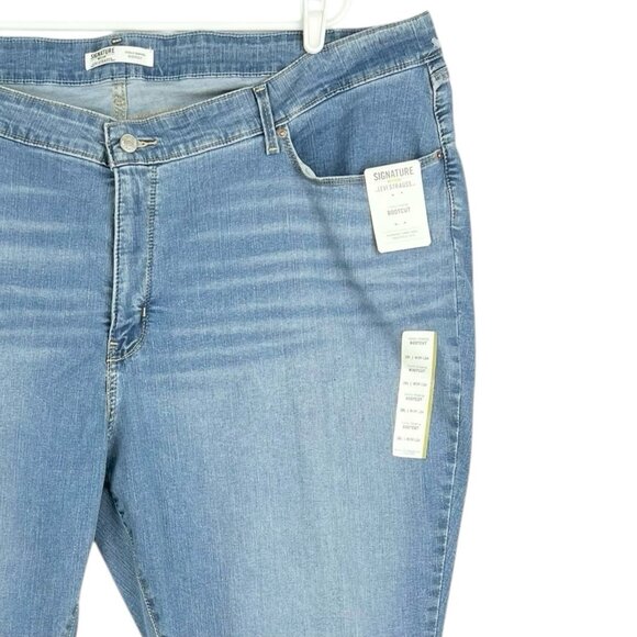 Signature Levi Strauss Women's Stretch Boot Cut Blue Denim Jean 28Long 39x34 NWT - Picture 5 of 12